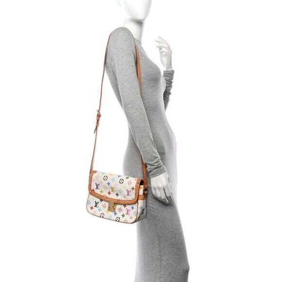 Authentic LOUIS VUITTON Sologne Multicolor Monogram Crossbody Shoulder Bag White - Picture 3 of 14